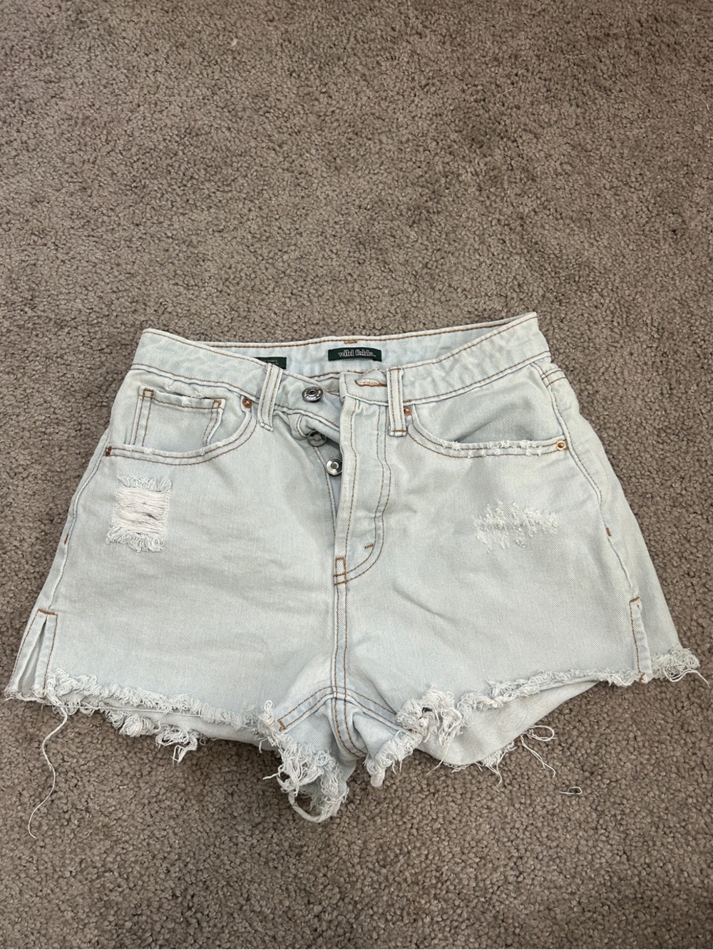 wild fable pale blue distressed high-rise denim shorts